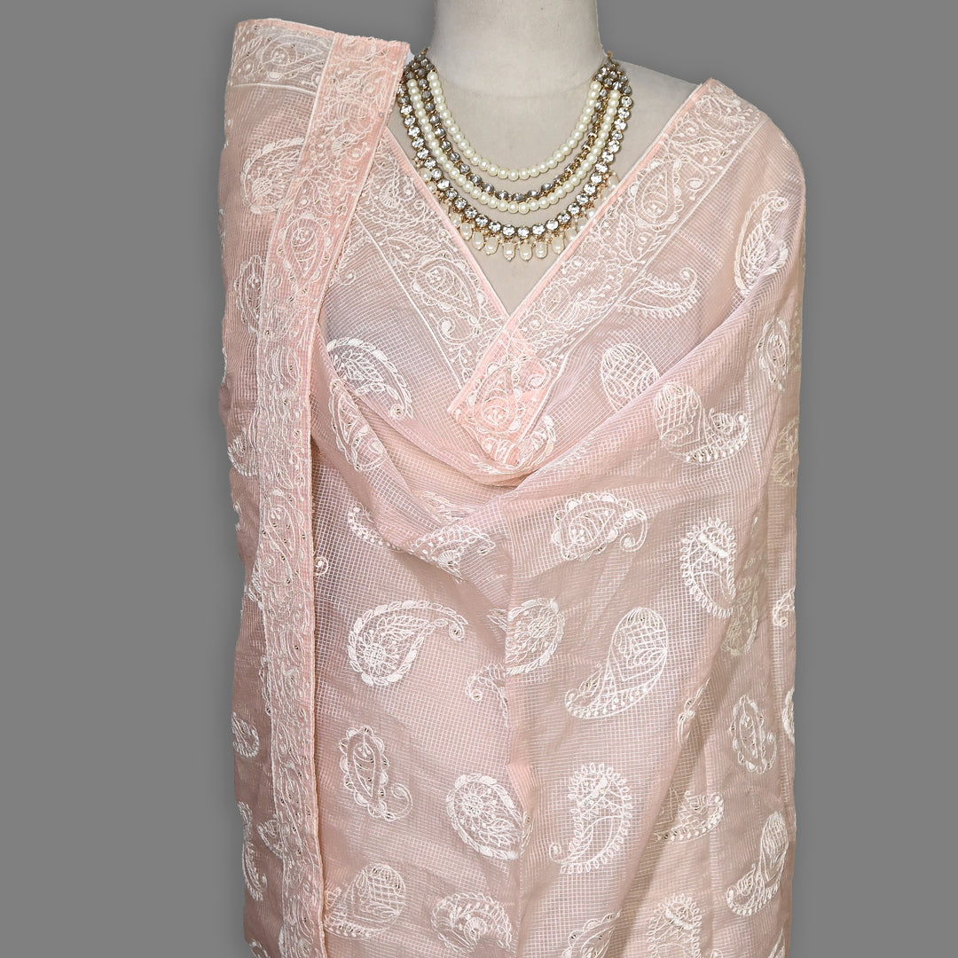 Kota Check Thread & Sequence Dupatta – Elegant Ethnic Dupatta for Women- V8188B-2