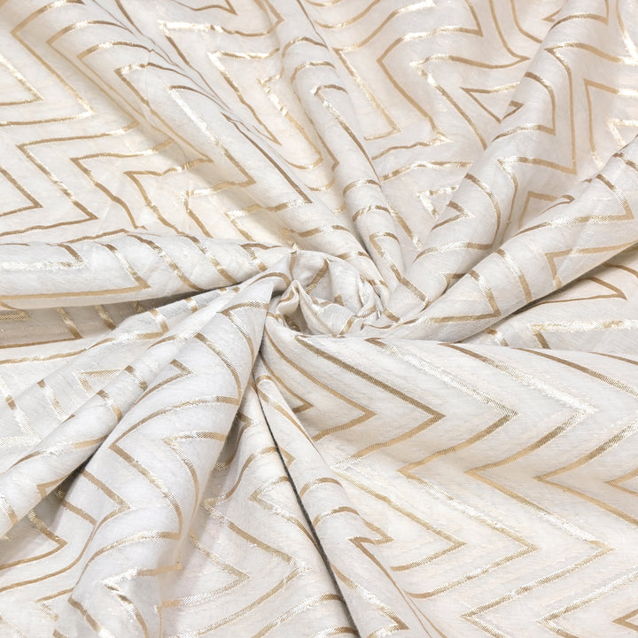 Banarasi Chanderi Gold Mat Zari Fabric – Premium Designer Ethnic Wear Fabric 000313-9