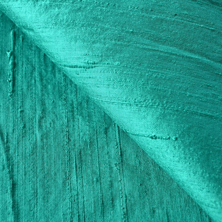 Macaw Blue Green Colour  100gm Pure Raw Silk Fabrics