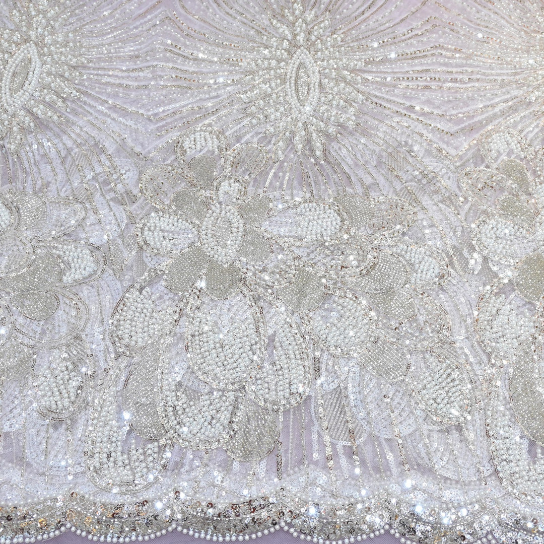 Beautiful Imported Net Cut Dana & Sequins Embroidery Fabric