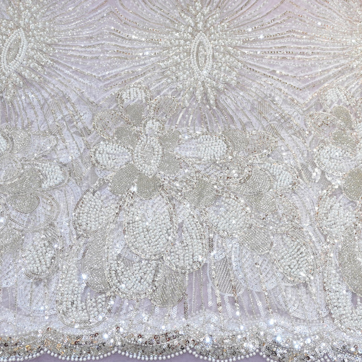 Beautiful Imported Net Cut Dana & Sequins Embroidery Fabric