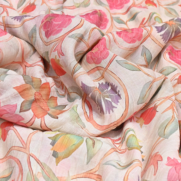 Multi Color Crush Muslin Digital Print Fabric – Soft Designer Muslin Print Fabric- COO145-11