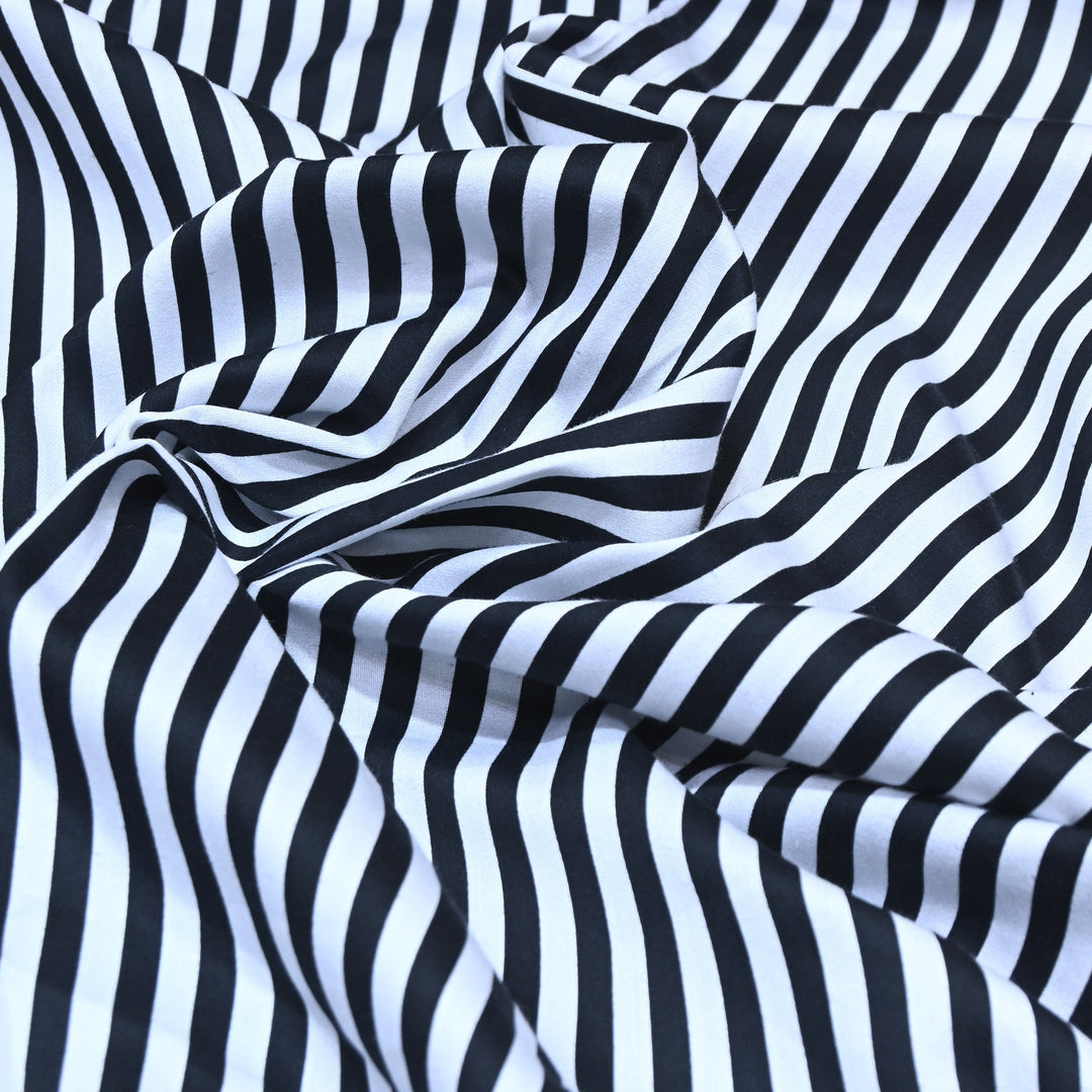 Glace Cotton With Beautiful Stripes Print Fabric – Lightweight Designer Cotton Fabric - LT0185-4