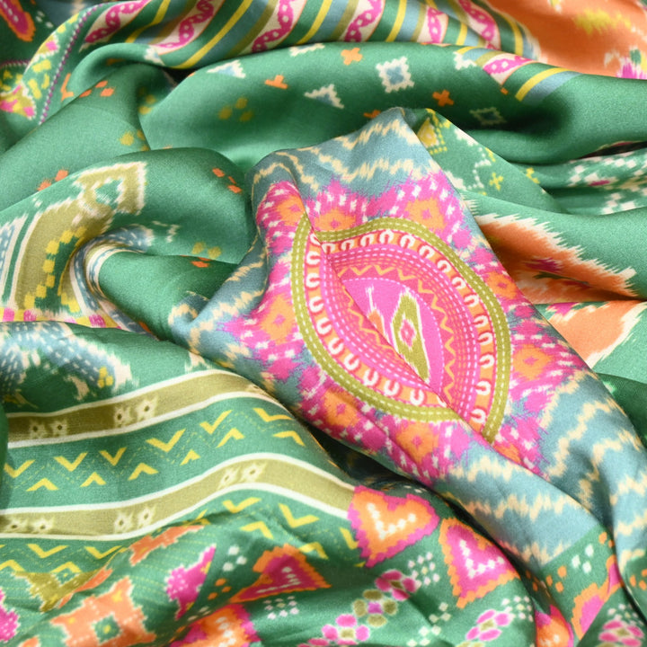 Bemberg Satin Digital Print Fabric– Soft Luxury Designer Satin Fabric 001333-33
