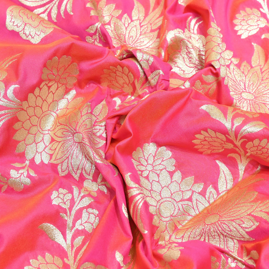 Katan Silk Zari Jaal Brocade Fabrics