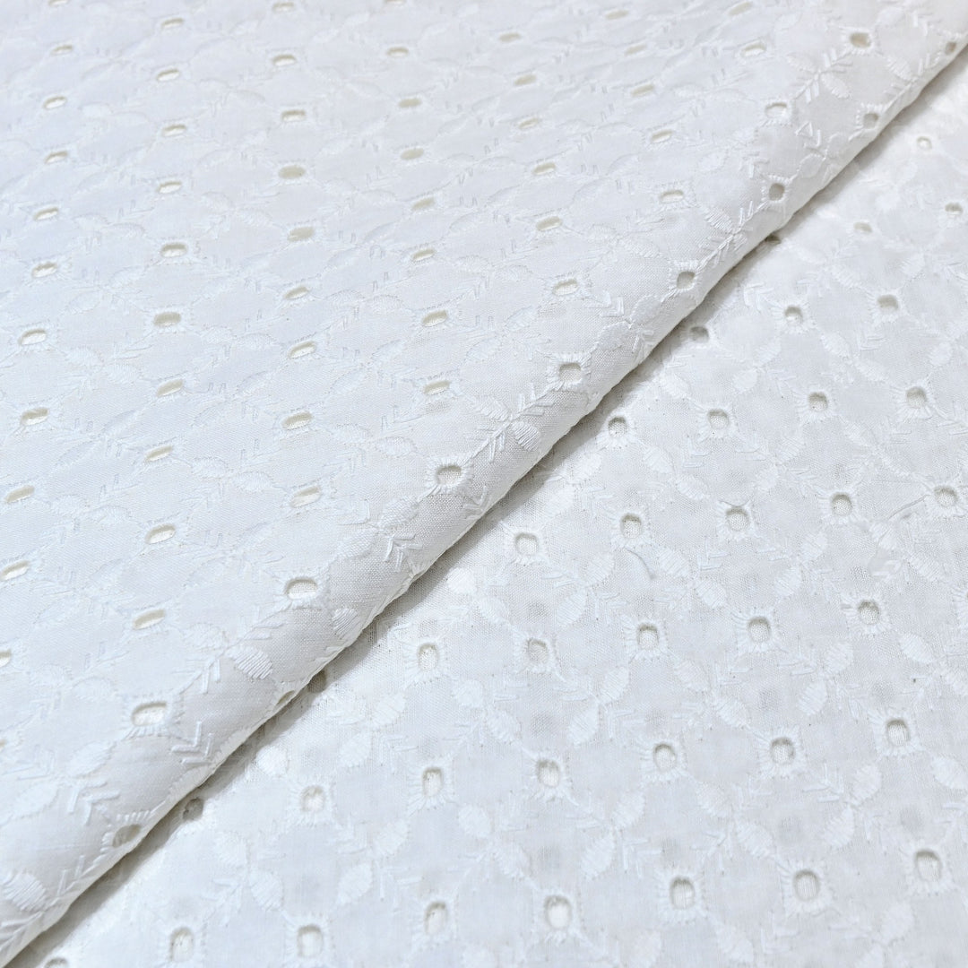 Cotton Chikan Cutwork Fabric- Lightweight Designer Embroidery Fabric- SIF145-3