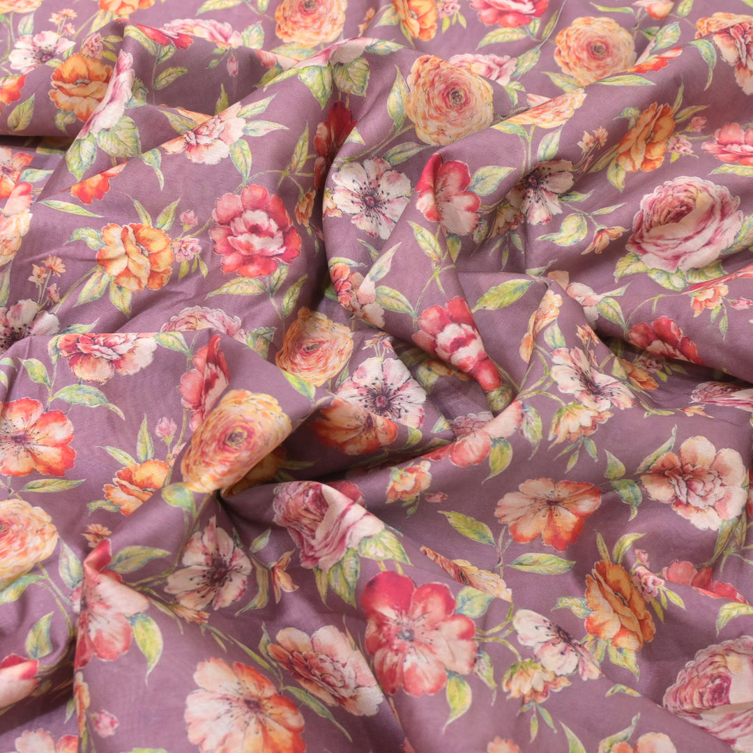 Silk Chanderi Digital Print Fabrics