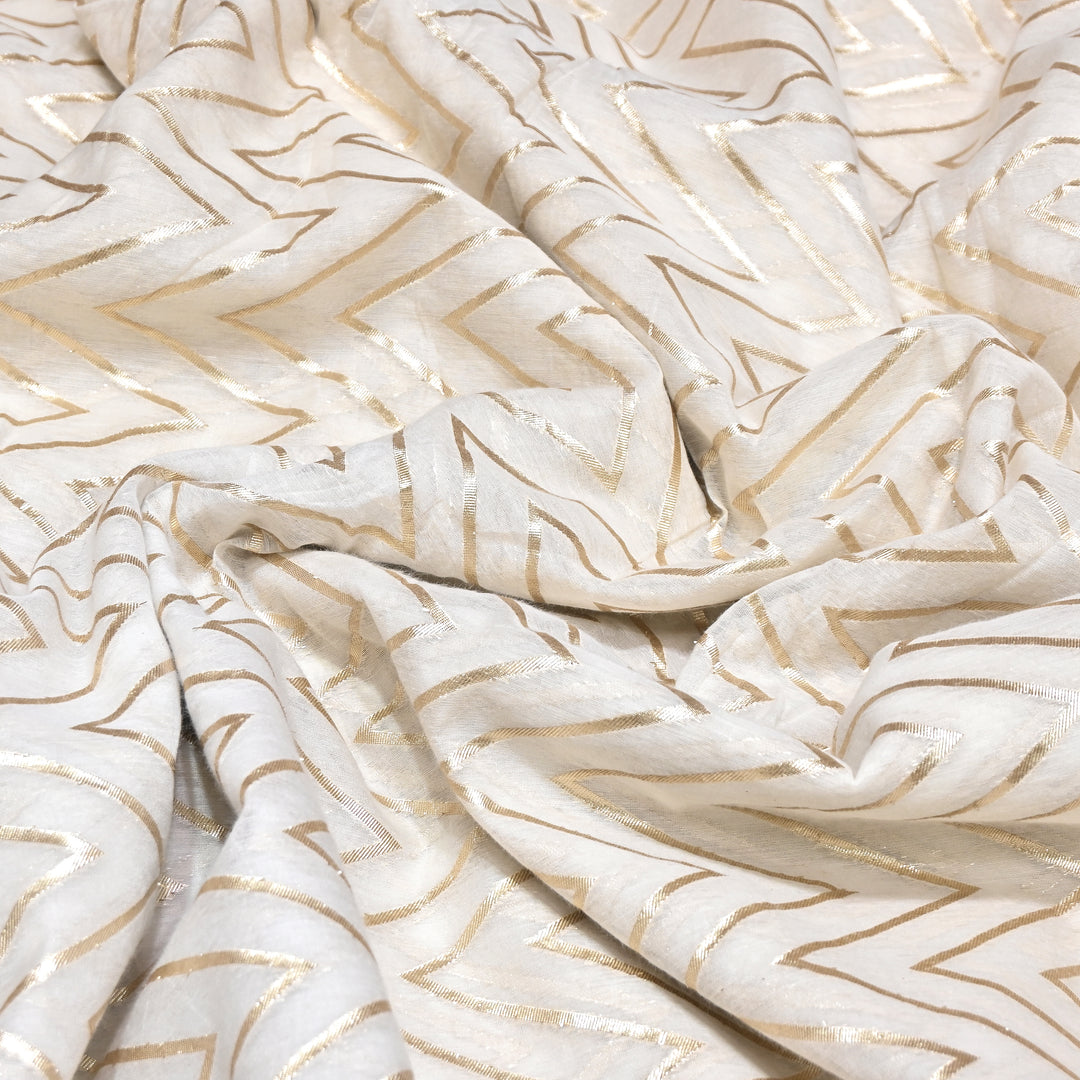Banarasi Chanderi Gold Mat Zari Fabric – Premium Designer Ethnic Wear Fabric 000313-9
