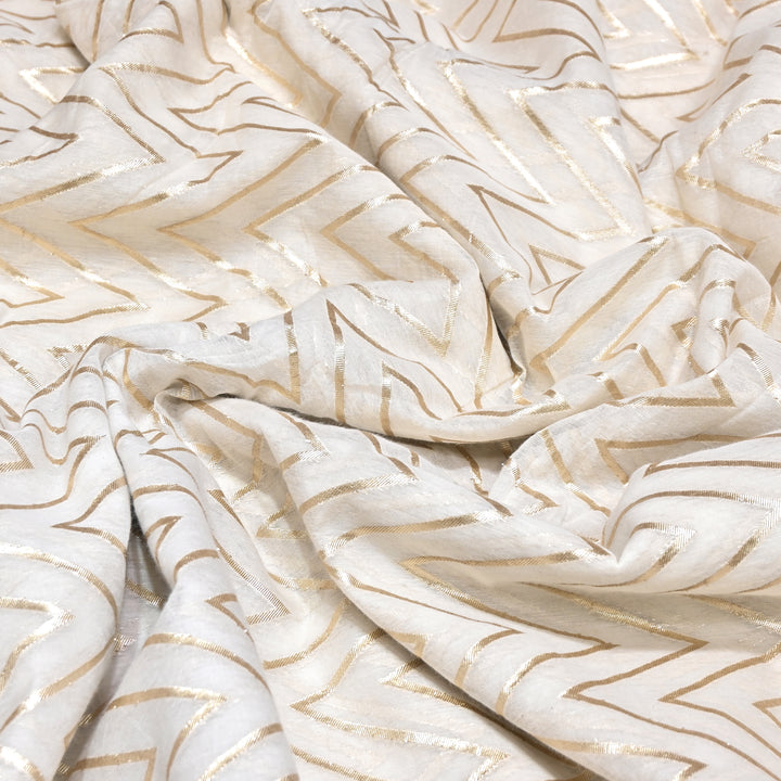 Banarasi Chanderi Gold Mat Zari Fabric – Premium Designer Ethnic Wear Fabric 000313-9