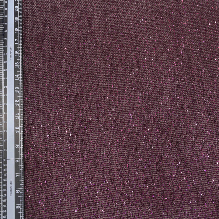 Burgundy Dubai Imported Net Fabric with Sequins Embroidery