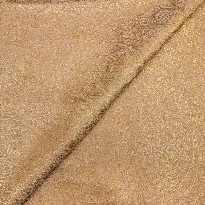 Golden Beige Brocade with Metallic fabric.| 100-23-111