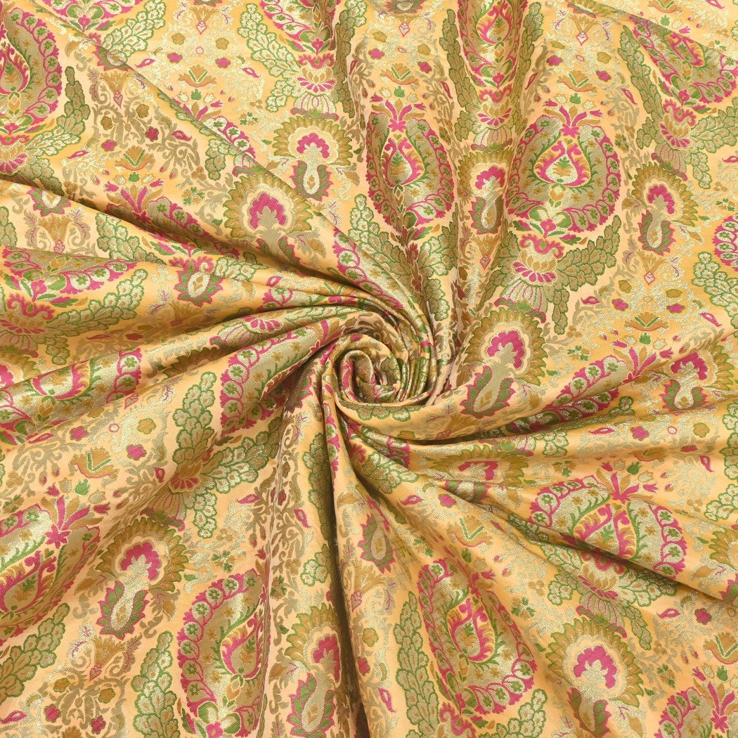 Multi Colour Kimkhab Brocade Banarasi Fabrics