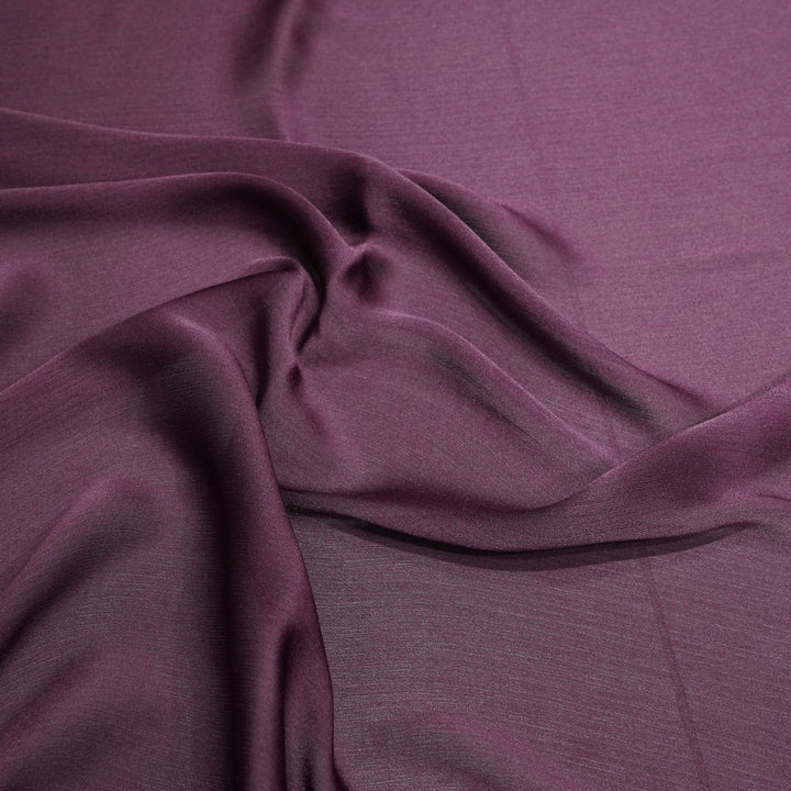 Wine Berry Colour Satin Chiffon Fabrics