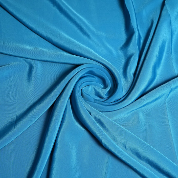 Celestial Blue Colour Polyester Crepe Fabrics