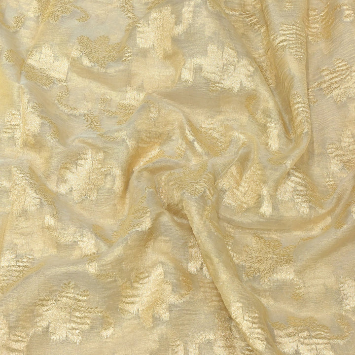 Dyeable Pure Organza Gold Zari Jacquard Fabrics