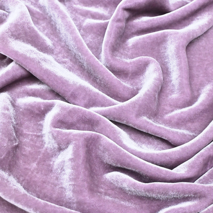 Pastel Violet Color Plain Pure Silk Velvet Fabrics