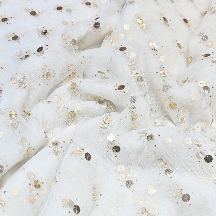 Dyeable Net Mukaish Work Fabric SST001