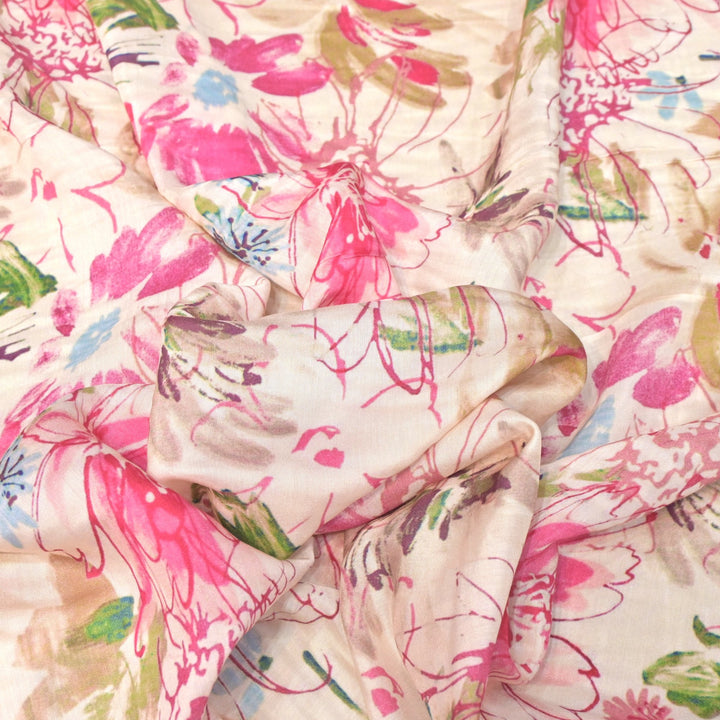 Floral Bamberg Satin Digital Print Fabrics