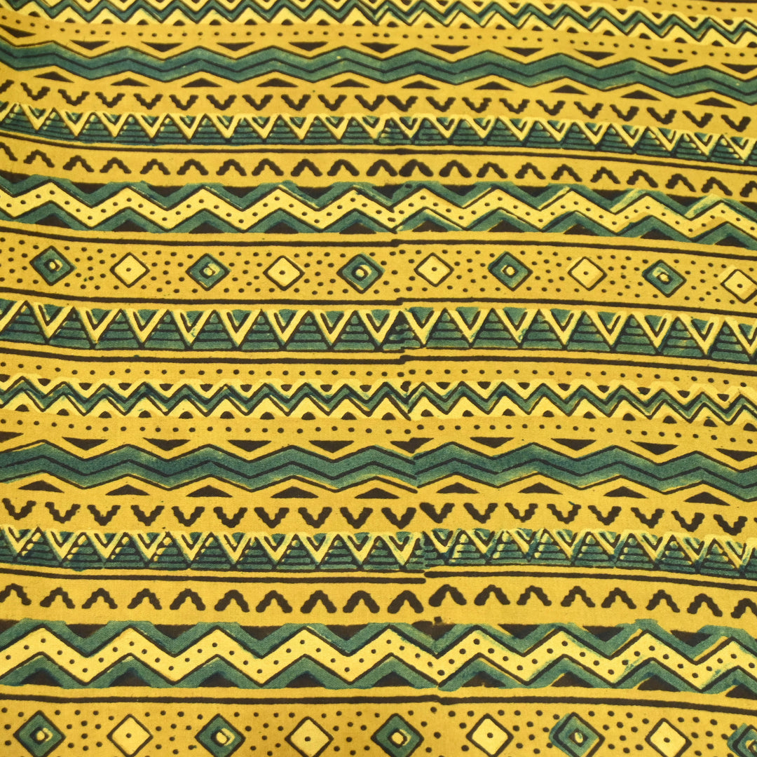 Corn Yellow Modal Satin Fabric in Digital Print.