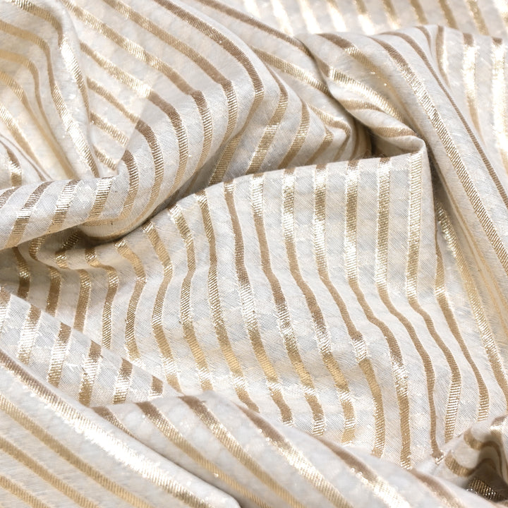 Banarasi Chanderi Gold Mat Zari Fabric – Premium Designer Ethnic Wear Fabric 000313-1