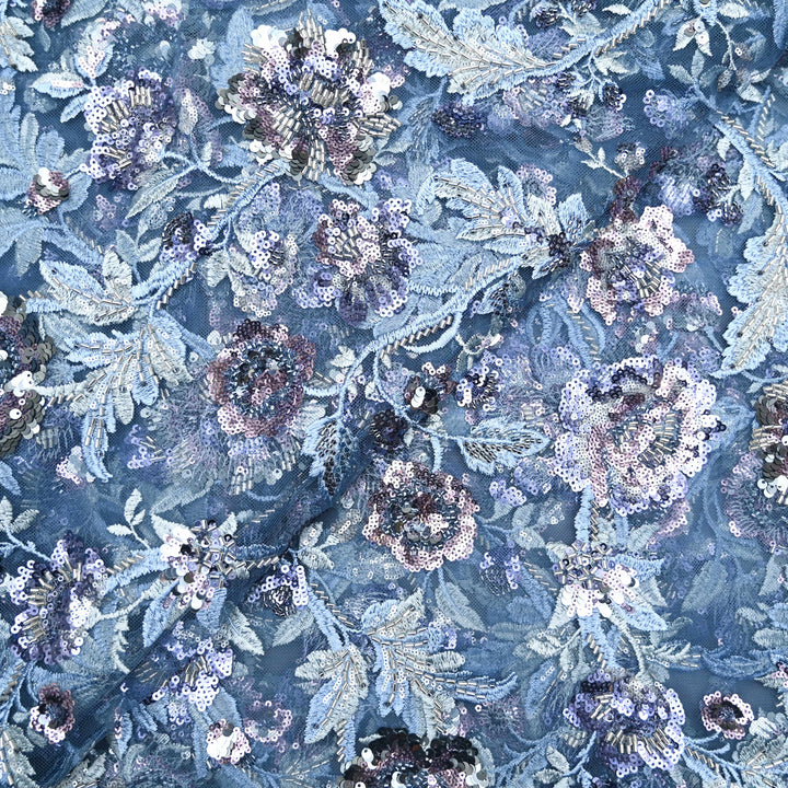 Dusty BlueNet Imported Embroidery Fabric.|600632