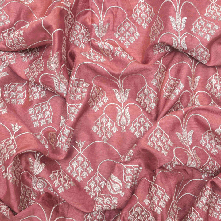 Rust Raw Silk Embroidery Fabric. | 450-281R