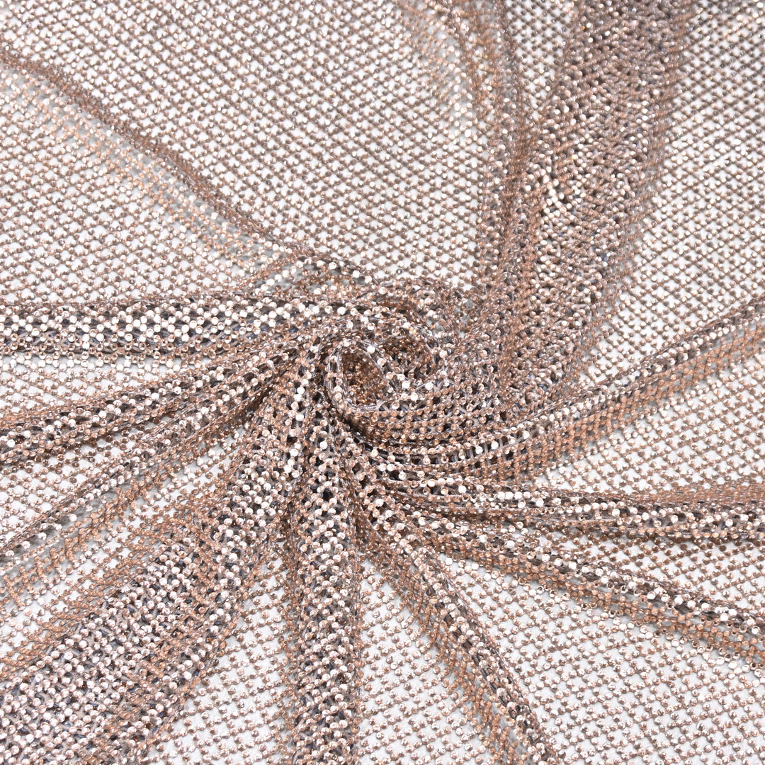 IMPORTED NET EMBROIDERY FABRIC WITH SHIMMER BEADS- LM001/26-7- 01