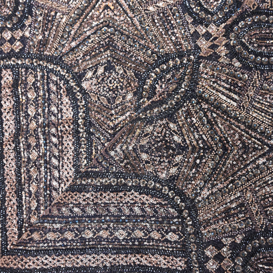 Black Net Imported Embroidery Fabric.| 600632