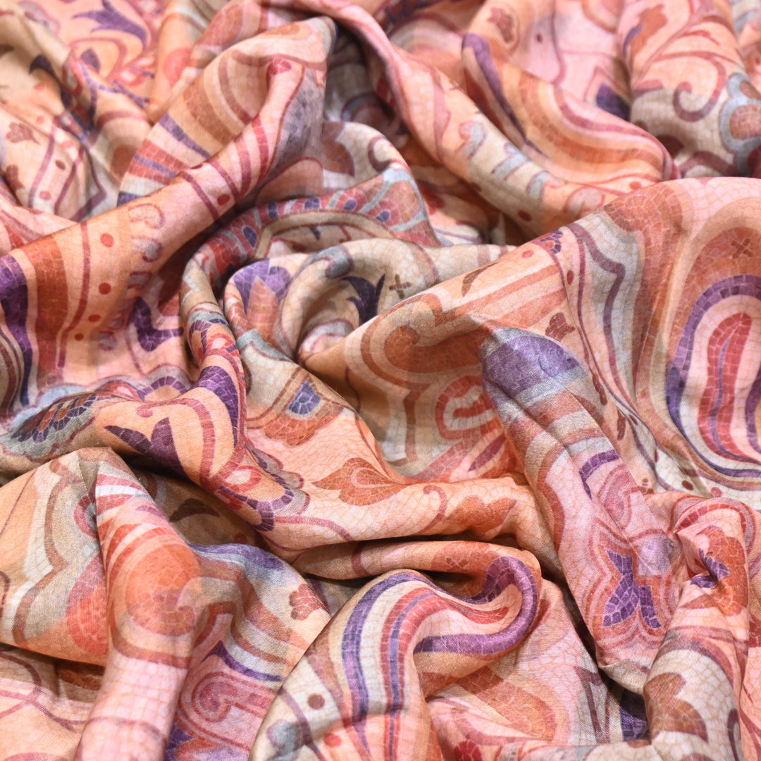 MULTICOLOUR PAISLEY MUSLIN DIGITAL PRINT FABRIC- KTP44-01