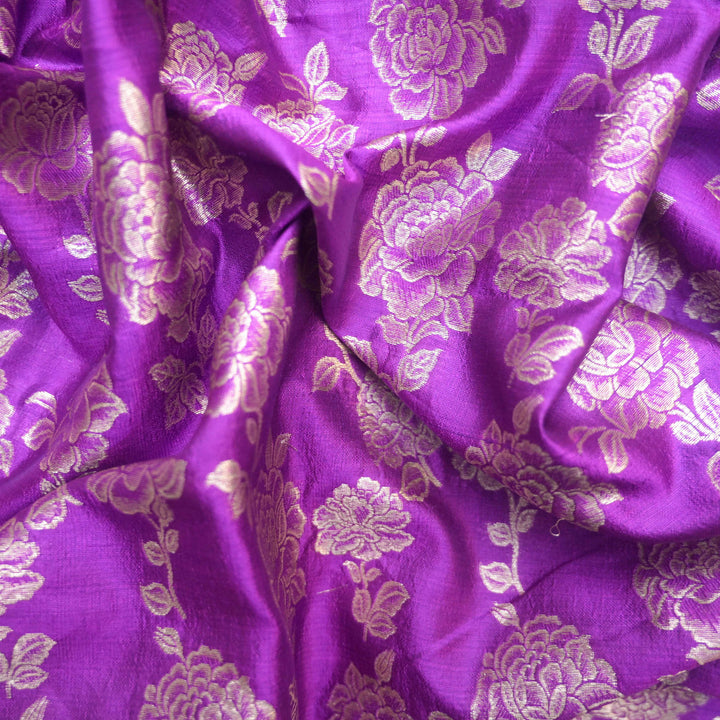 Orchid Pure Mango Silk Zari Brocade fabric. | 165-192O