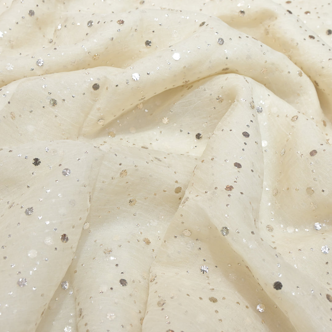 28gm Organza Mukaish Hand Work Fabrics