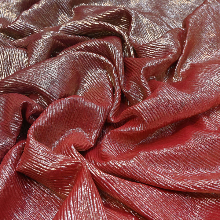 Wine Ombre Crush Foil Georgette Fabric