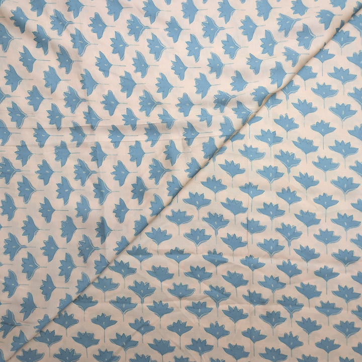 Ivory Modal Satin Fabric in Digital Print