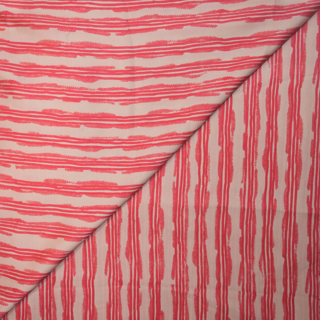 Dark Pink Modal Satin Fabric in Digital Prints