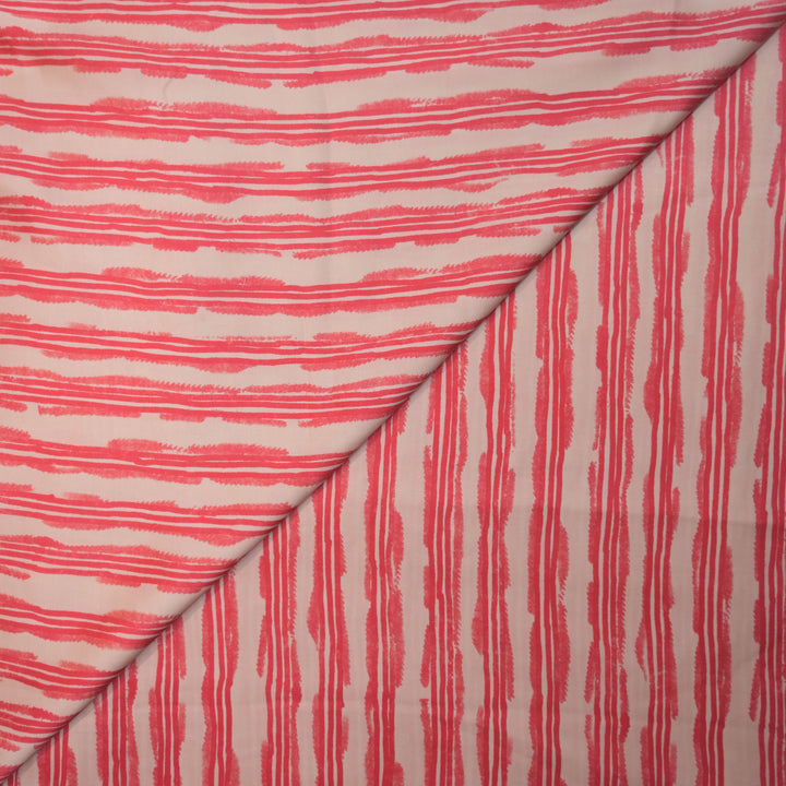 Dark Pink Modal Satin Fabric in Digital Prints
