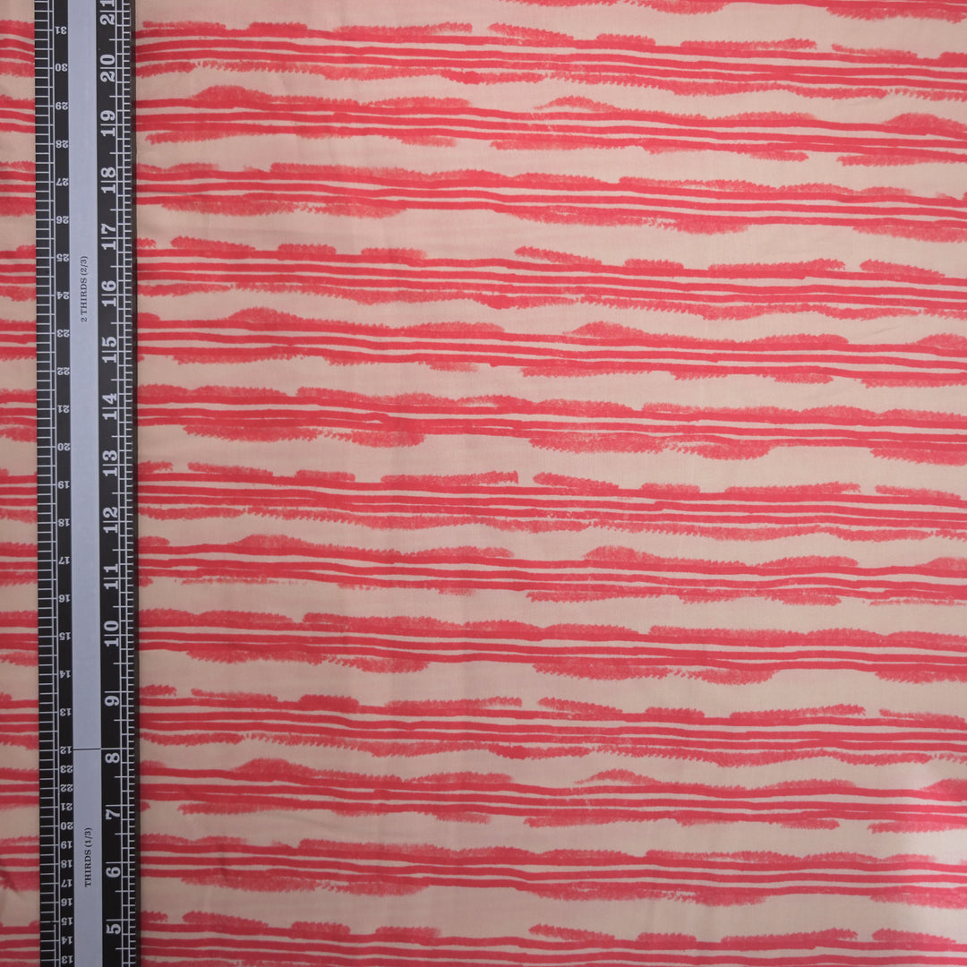 Dark Pink Modal Satin Fabric in Digital Prints