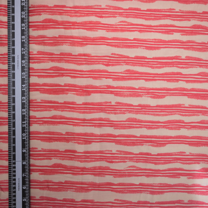Dark Pink Modal Satin Fabric in Digital Prints
