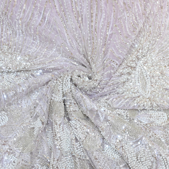 Beautiful Imported Net Cut Dana & Sequins Embroidery Fabric