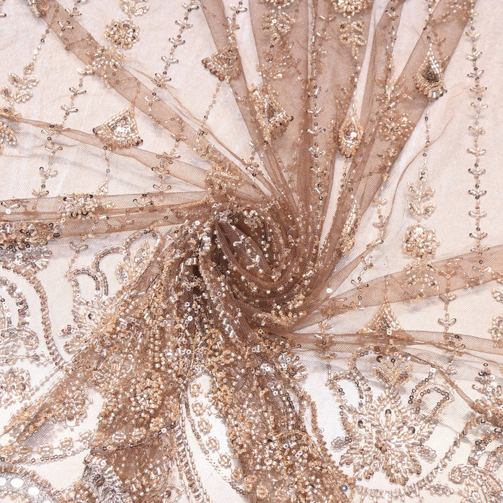 Premium Imported Heavy Beaded & Sequin Embroidery Net Fabric- 8828238-02
