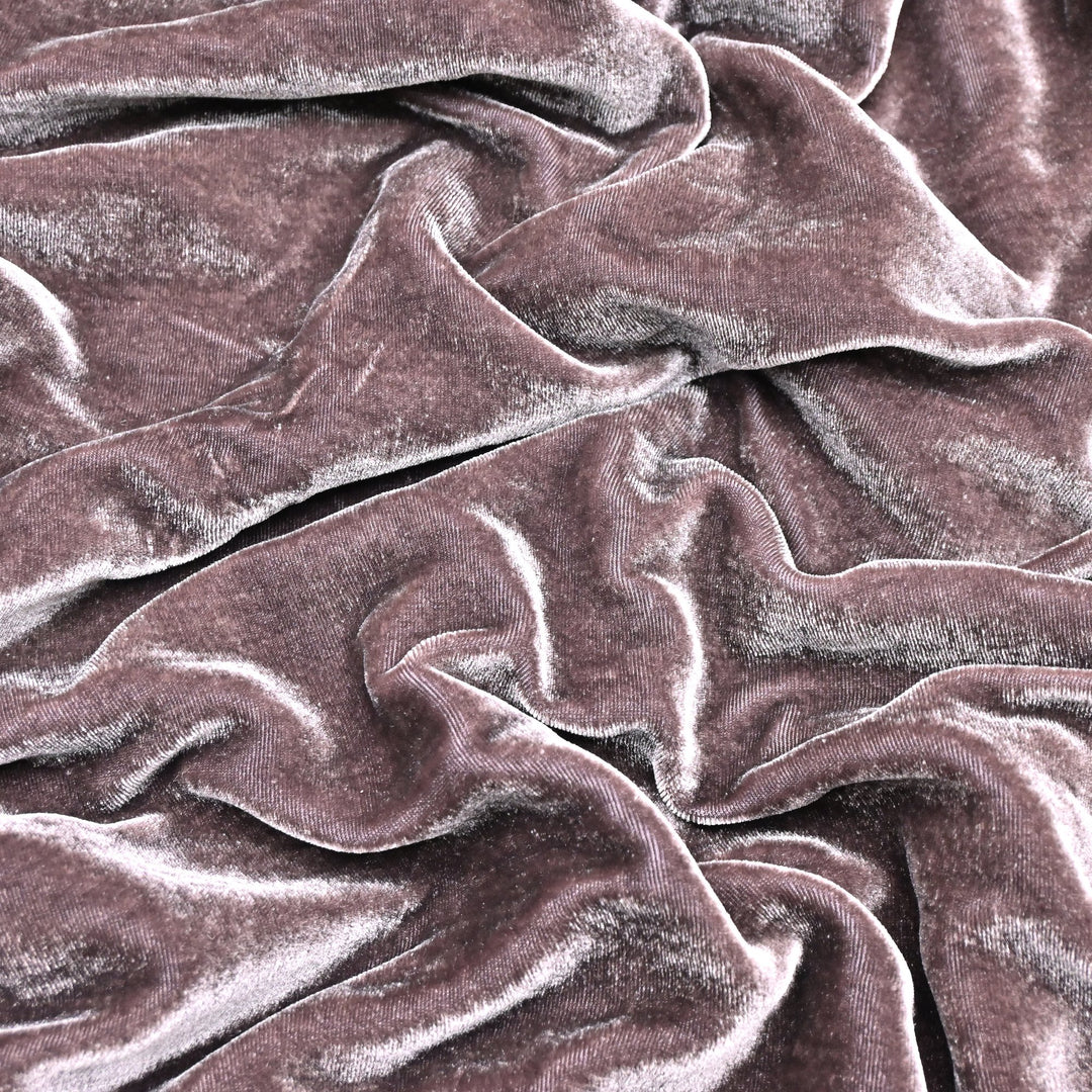 Cinereous Color Plain Pure Silk Velvet Fabrics