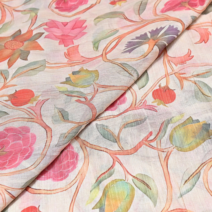 Multi Color Crush Muslin Digital Print Fabric – Soft Designer Muslin Print Fabric- COO145-11