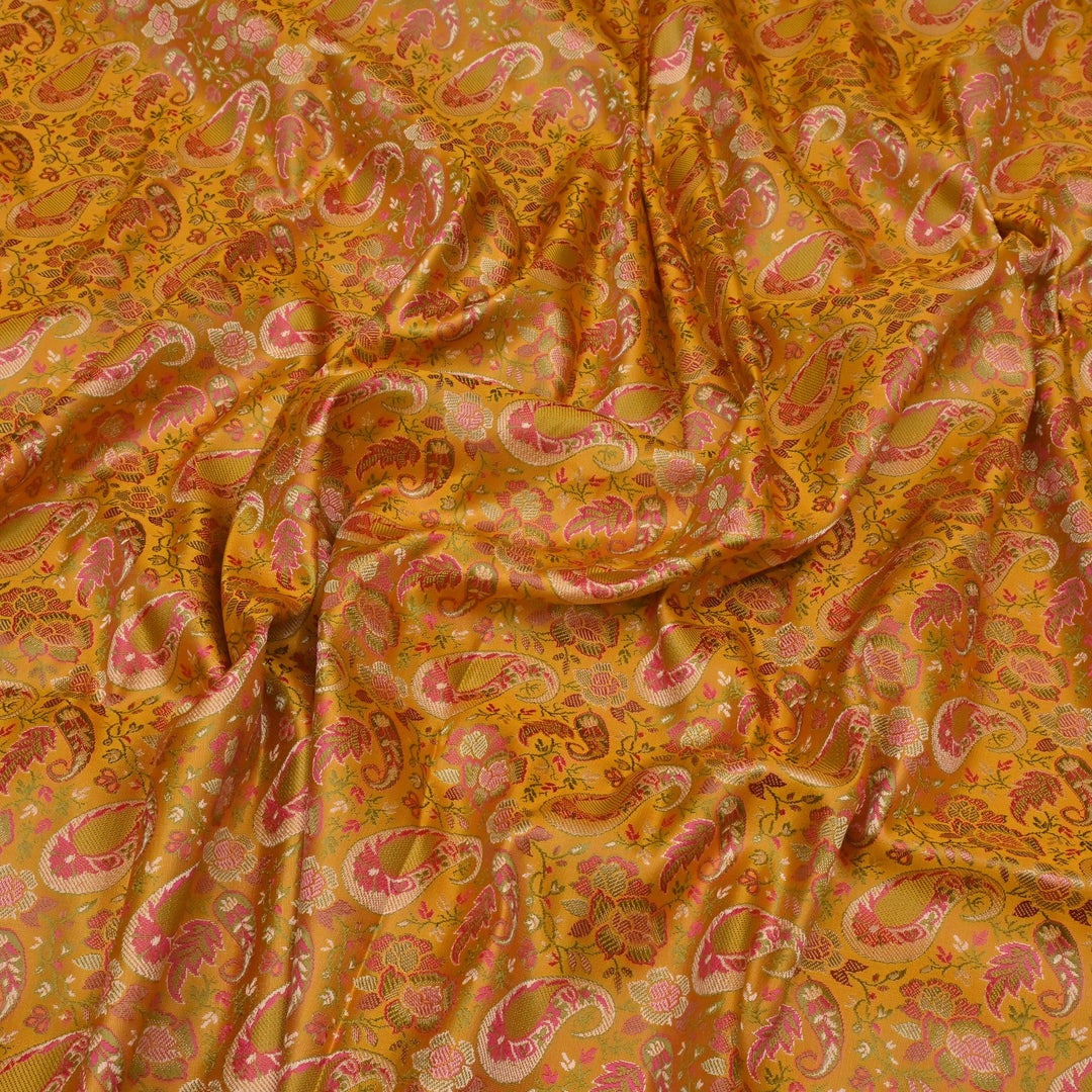 Satin Zari Tehra Brocade Fabrics