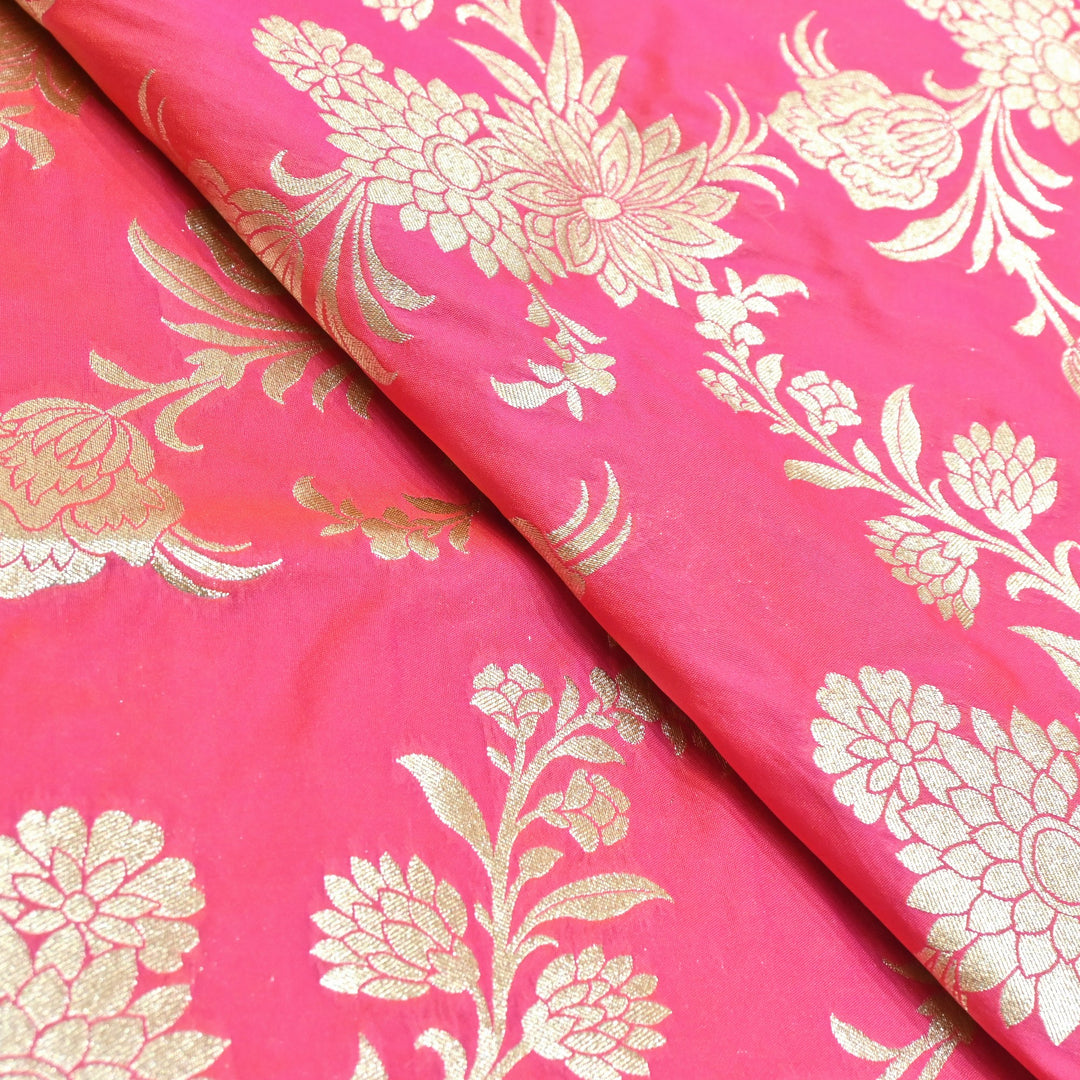 Katan Silk Zari Jaal Brocade Fabrics