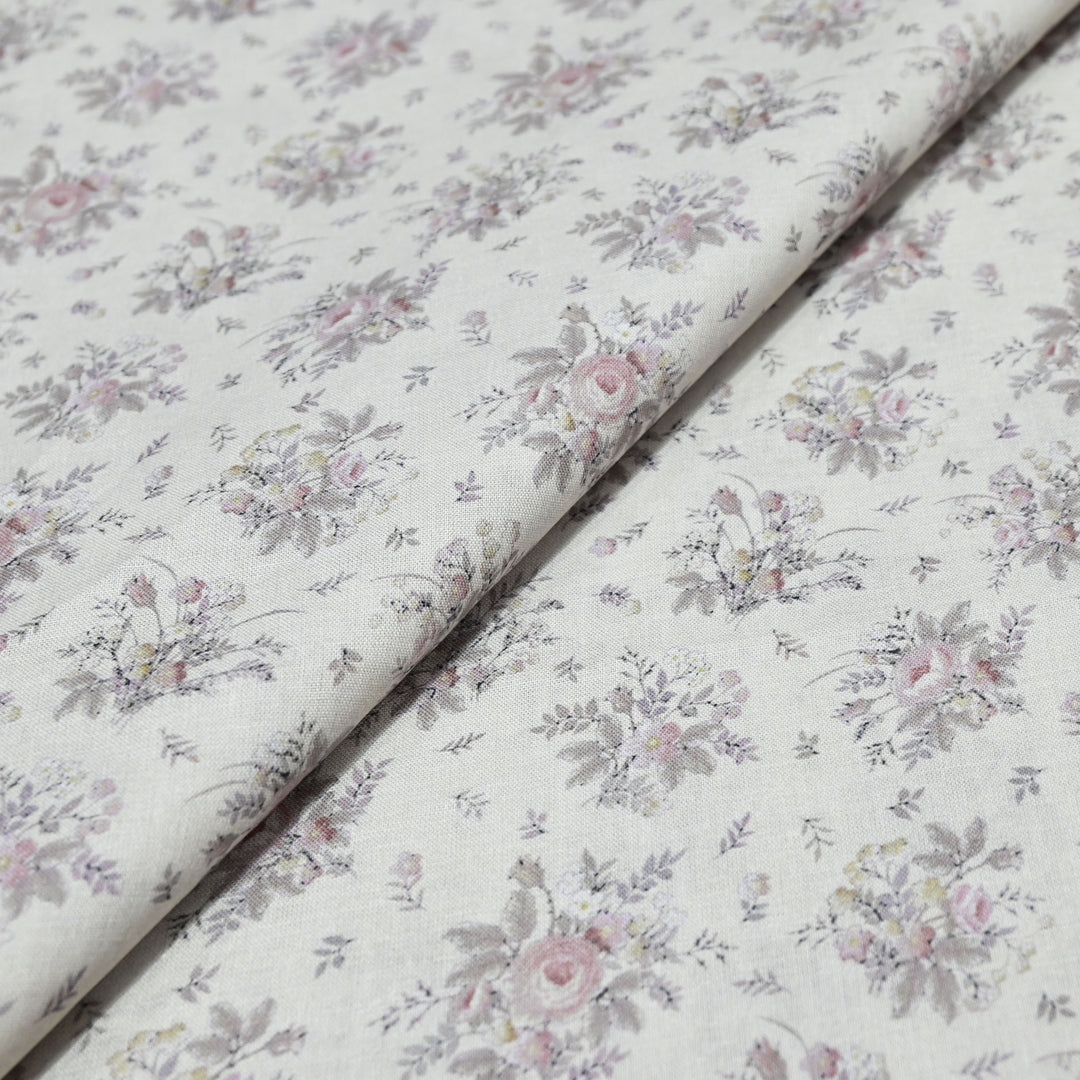 Old White Italian Lawn Print Fabric