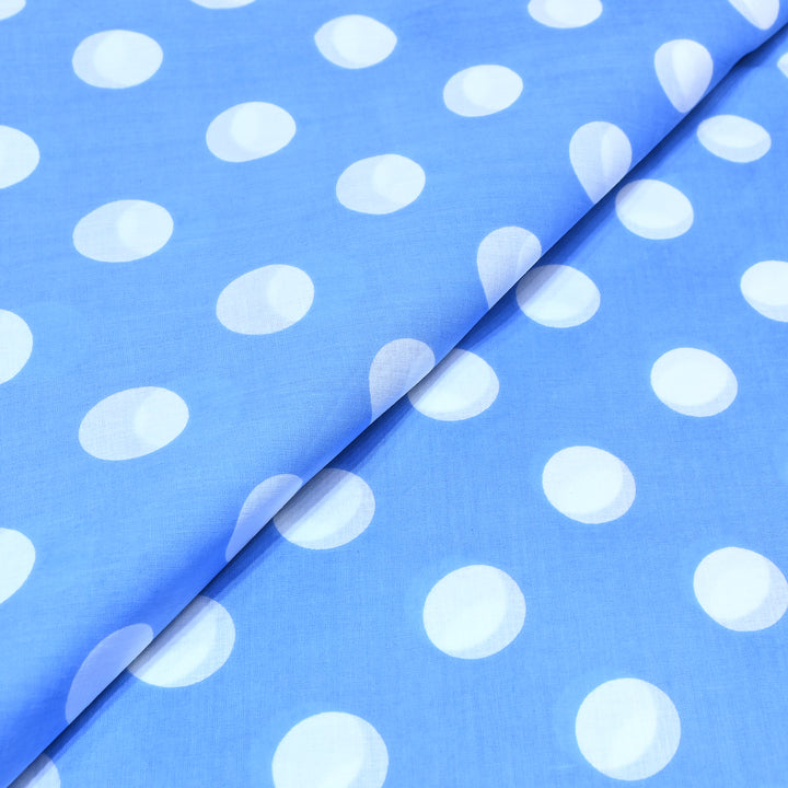 Premium Cotton Polka Dot Printed Fabric - Soft Breathable Designer Cotton Fabric - 000350-1a