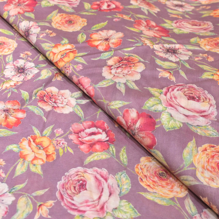 Silk Chanderi Digital Print Fabrics