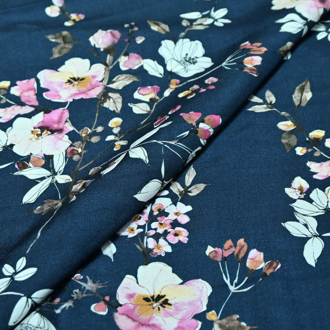 Multicolor Muslin Digital Print Fabric-000844-12
