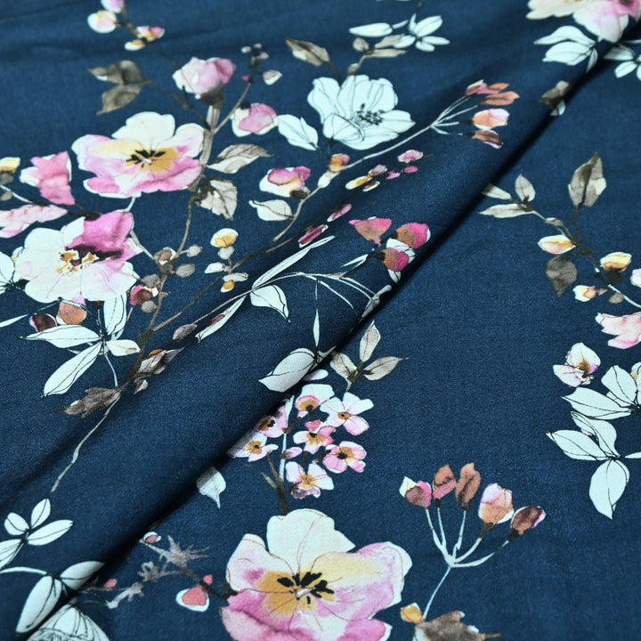 Multicolor Muslin Digital Print Fabric-000844-12