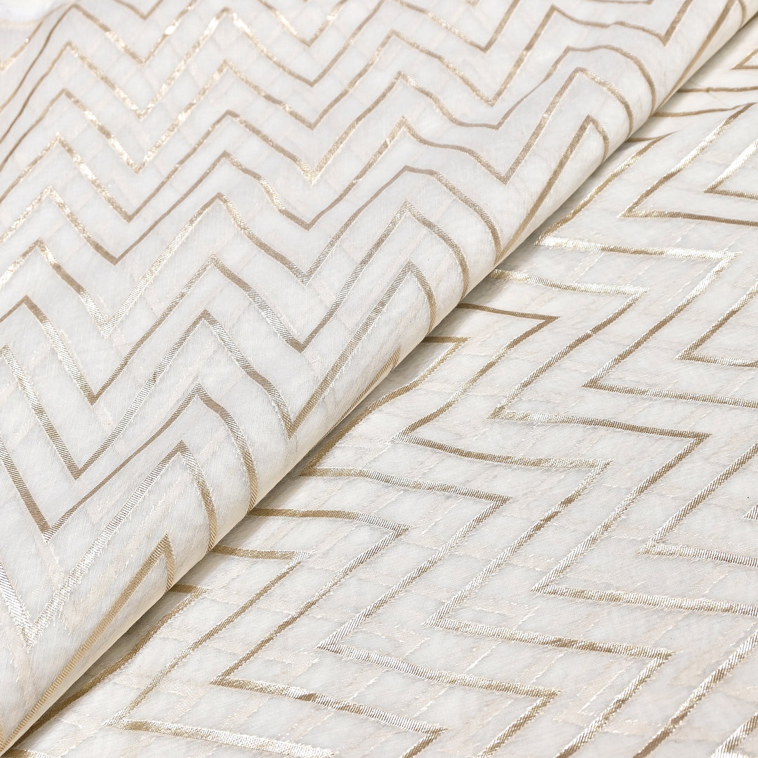 Banarasi Chanderi Gold Mat Zari Fabric – Premium Designer Ethnic Wear Fabric 000313-9