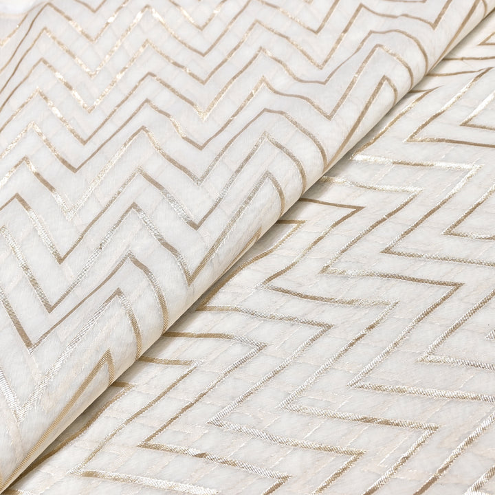 Banarasi Chanderi Gold Mat Zari Fabric – Premium Designer Ethnic Wear Fabric 000313-9